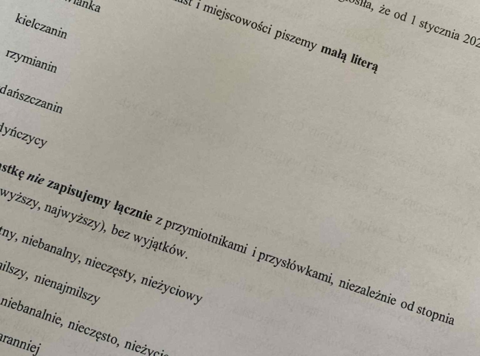 Reforma ortografii - objaśnienia i ćwiczenia z kluczem