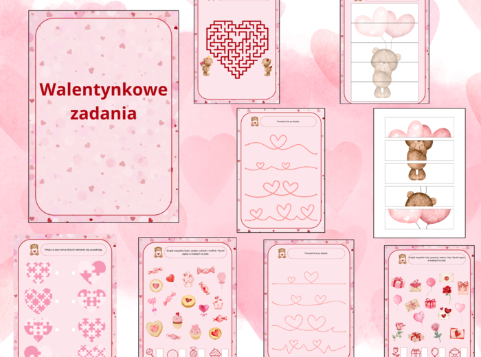 Walentynkowe karty pracy dla przedszkolaków