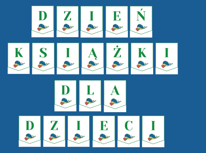 DZIEŃ KSIĄŻKI DLA DZIECI – girlanda – napis – gazetka – wersja 1
