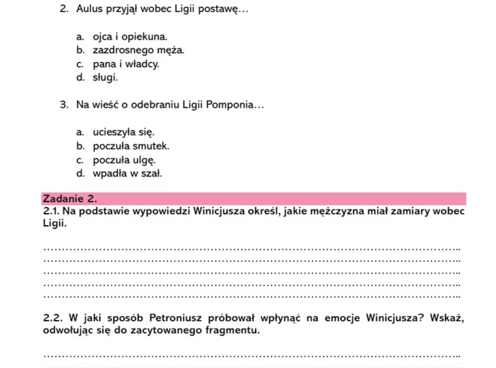 Karta pracy "Quo vadis " - krytyczne czytanie