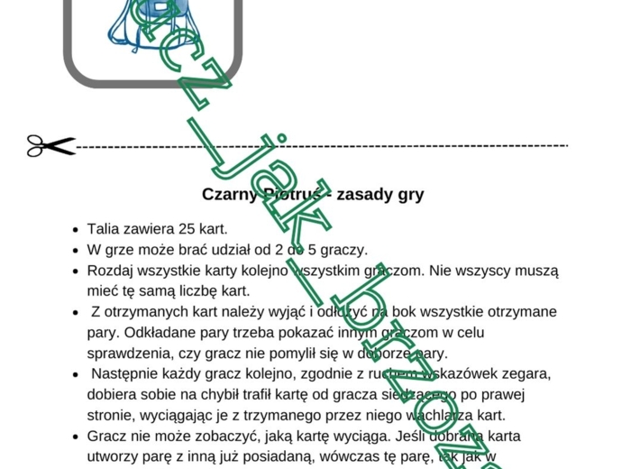 Kolejność działań, gra karciana "Czarny Piotruś"
