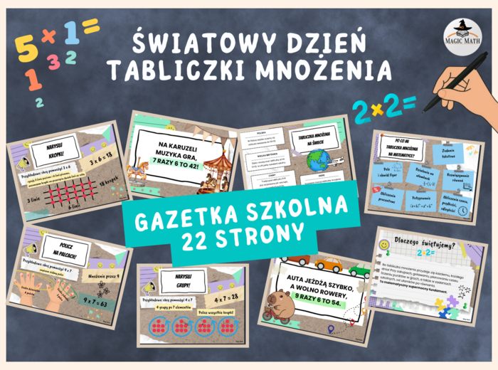 GAZETKA "Światowy Dzień Tabliczki Mnożenia" - 22 strony