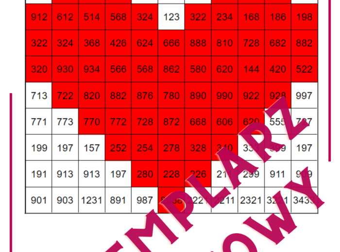 Kolorowanka - kodowanka - podzielność liczb przez 2