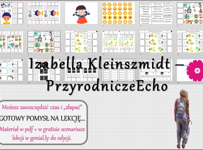 Pomysł na lekcję/karta pracy/stacje zadaniowe/notatki/ materiał do lekcji do tematu „Jak poznawać przyrodę” w pdf. W gratisie niekomercyjny scenariusz lekcji/pomysł na lekcję w programie genial.ly do edycji. Na podstawie wydawnictwa Nowa Era. Przyroda 4.