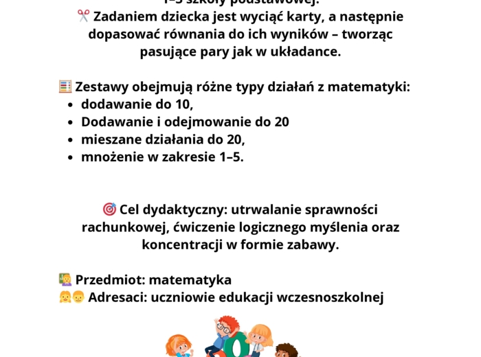 Puzzle - działania w zakresie 20