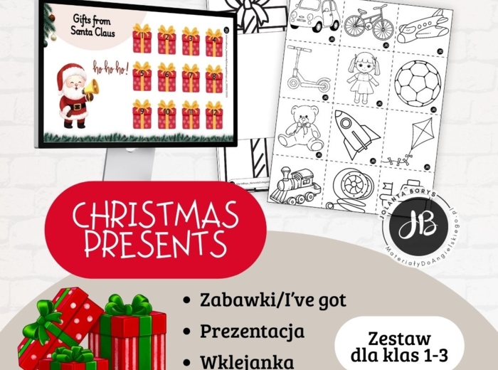 Christmas - zabawki, kolory, I have got... - klasy 1-3