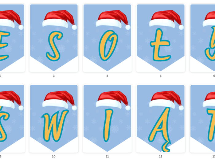 Girlanda - baner - napis - Wesołych Świąt Format: 13x A4