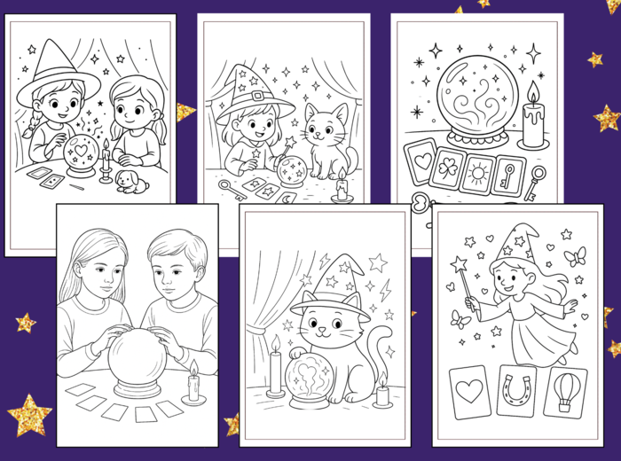 🔮Kolorowanki na ANDRZEJKI – magia, zabawa i kreatywność ✨ - przedszkole - biblioteka - świetlica - 34 szt.