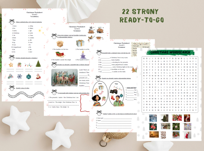 🎄Christmas PACK  - Dla klas 1-3 - Karty pracy - gry - ćwiczenia