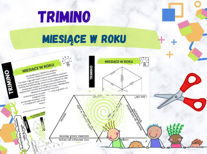 Miesiące w roku - układanka trimino