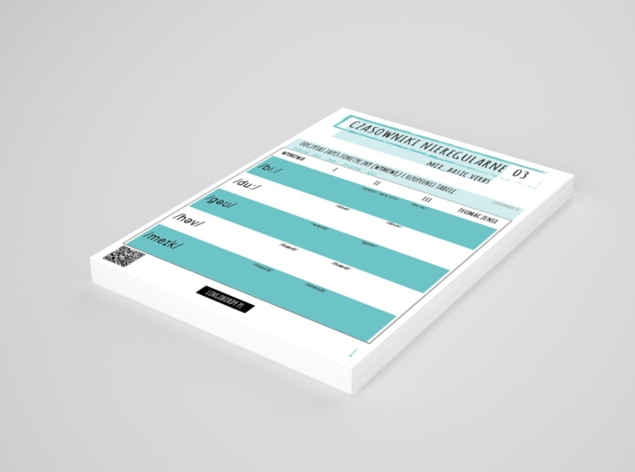 CZASOWNIKI NIEREGULARNE 03 – tabelki wg grup – do uzupełnienia