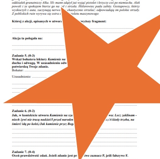 "Kamienie na szaniec" sprawdzian z problematyki