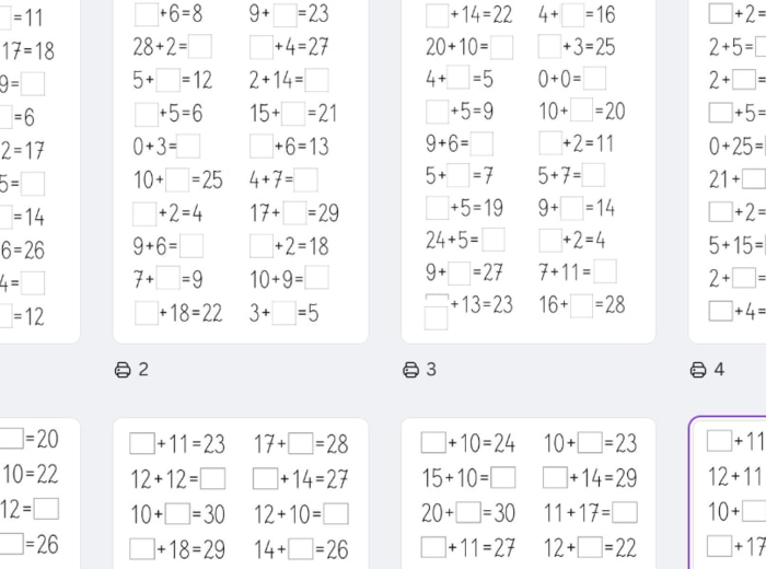 Dodawanie w zakresie 30