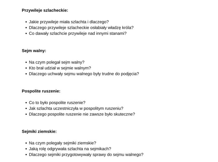 Demokracja szlachecka - kreatywne karty pracy