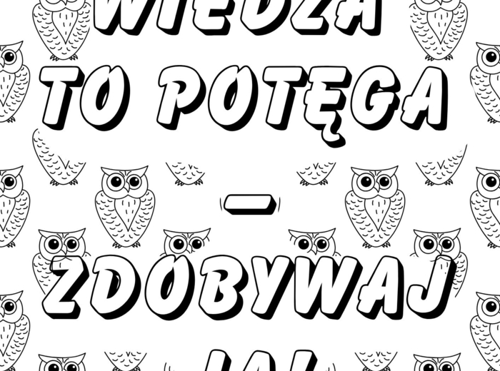 Plakat motywacyjny XXL - kolorowanka 9xA4