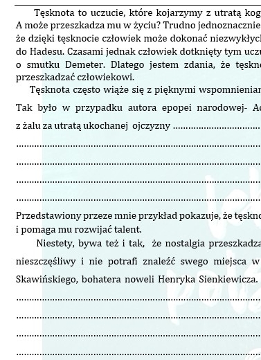 TRZY ROZPRAWKI DO UZUPEŁNIENIA: TĘSKNOTA, PRZYJAŹŃ, ODWAGA.