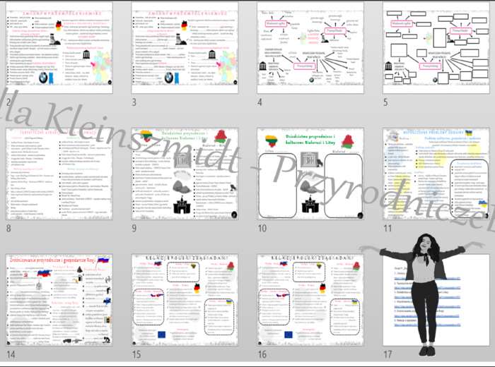 Zestaw sketchnotek i kart pracy + gratisowe linki do prezentacji multimedialnych niekomercyjnych wykonanych w genial.ly do indywidualnego pobrania i użycia do celów niekomercyjnych. Geografia 6, „Sąsiedzi Polski”