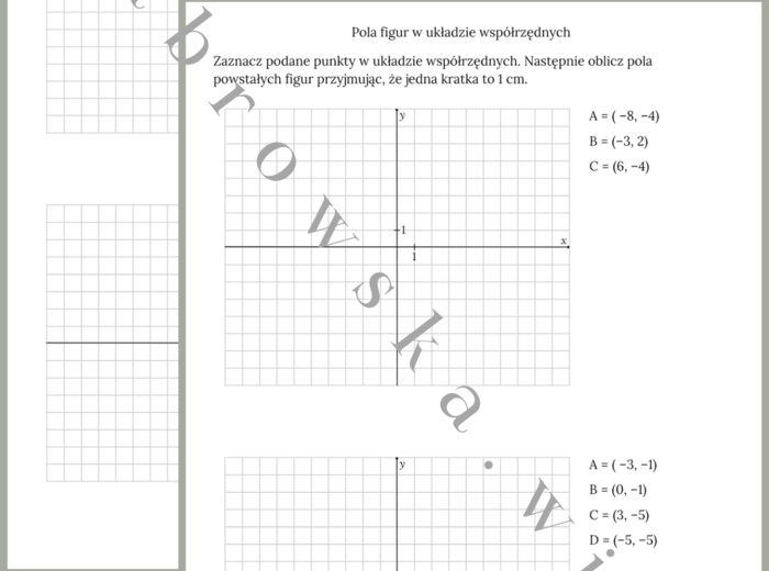 Pola figur w układzie współrzędnych