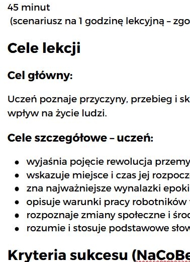 H703 scenariusz Rewolucja przemysłowa