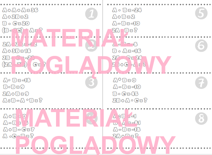 zagadki logiczne - liczby całkowite, klasy 5, 6, 7, 8