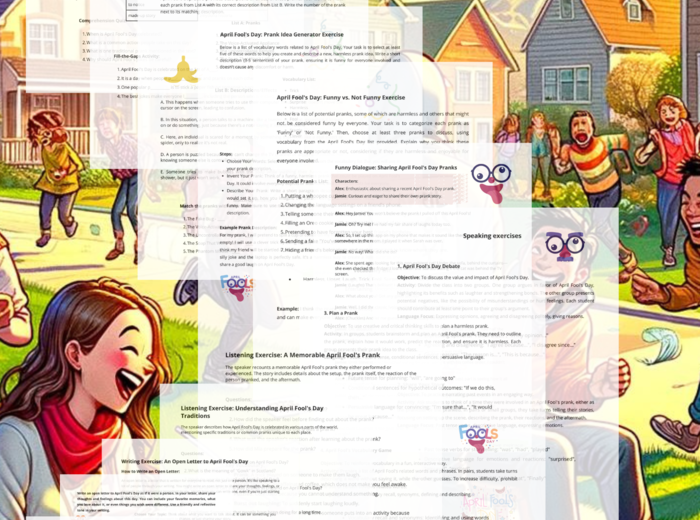 Prima Aprilis! Karty pracy: April Fool's Day A2/B1. Worksheet