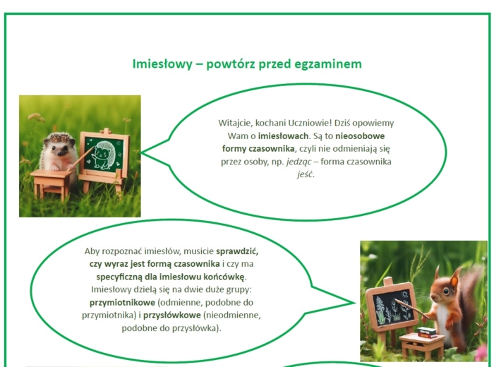 Imiesłowy - powtórz przed egzaminem