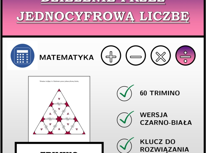 Trimino - Dzielenie przez jednocyfrową liczbę | matematyka