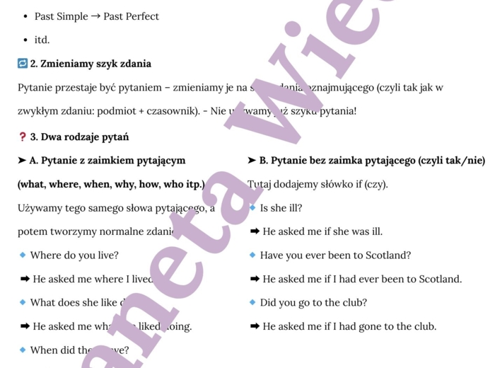 MOWA ZALEŻNA - E8– Zbiór zadań do egzaminu ósmoklasisty z języka angielskiego. Poziom A2/A2+ – 20 STRN ZADAŃ, zamiana zdań na mowę zależna, poprawna składnia, zmiany czasów, wypełnianie luk w tekście, tworzenie własnych zdań i historii + ODPOWIEDZI