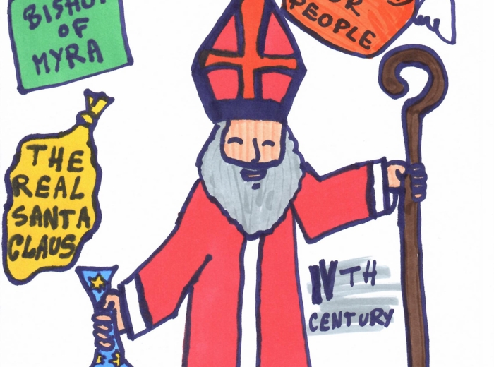 Saint Nicholas - sketchnotka o św. Mikołaju