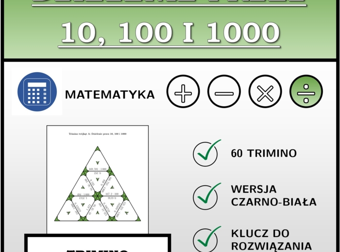 Trimino - Dzielenie przez 10, 100 i 1000 | matematyka