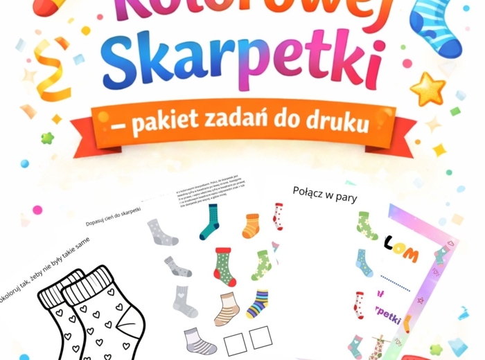 Dzień Kolorowej Skarpetki – pakiet zadań do druku