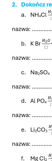 REAKCJE DYSOCJACJI SOLI