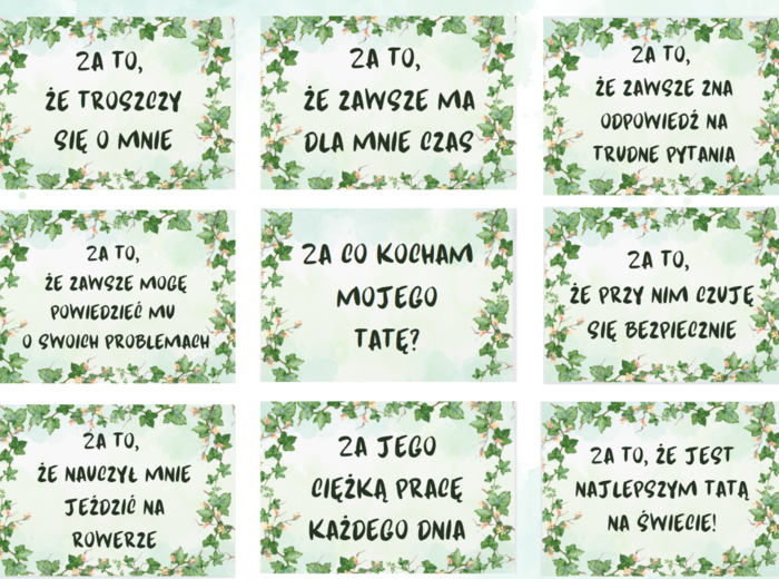 Za co kocham mojego tatę? Dekoracja na Dzień Ojca