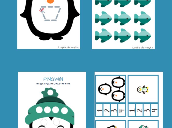 Pingwin - kreatywne karty pracy