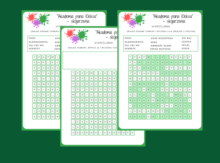 „AKADEMIA PANA KLEKSA” - wykreślanka