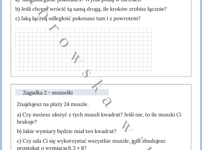 Wakacyjne zagadki matematyczne