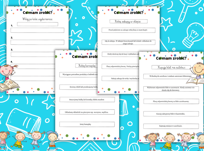 Co mam zrobić? - ćwiczymy układanie zdarzeń. Zajęcia TUS.