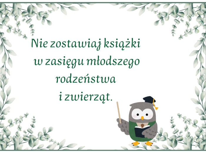 Jak postępować z książkami - BIBLIOTEKA - gazetka - wersja 1