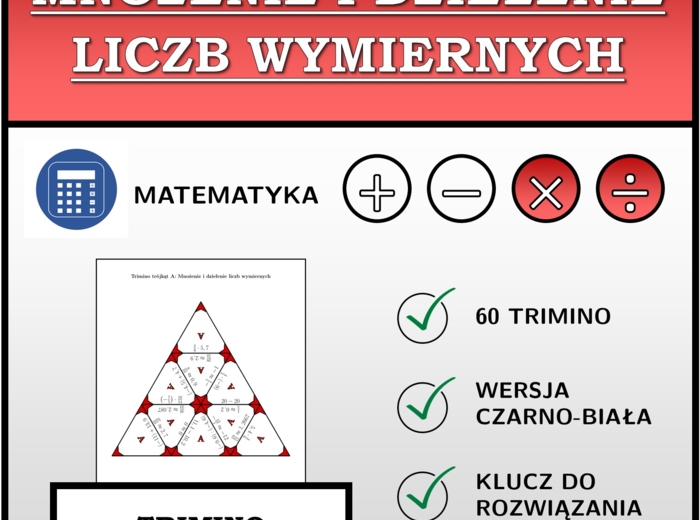 Trimino - Mnożenie i dzielenie liczb wymiernych | matematyka