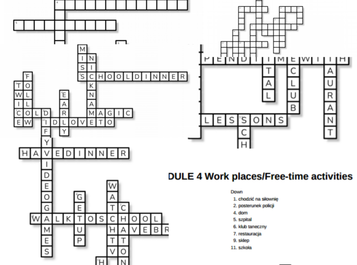 Flash 4 – Module 4 – krzyżówki