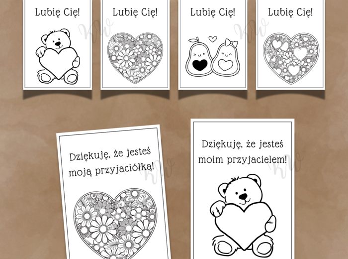 Walentynki - gotowy zestaw materiałów do druku (PDF)