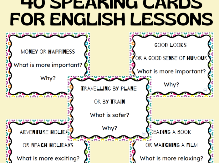 WHAT IS…? – 40 SPEAKING CARDS FOR ENGLISH LESSONS