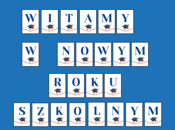 POWRÓT DO SZKOŁY – girlanda – napis – gazetka - szkoła - wersja 1