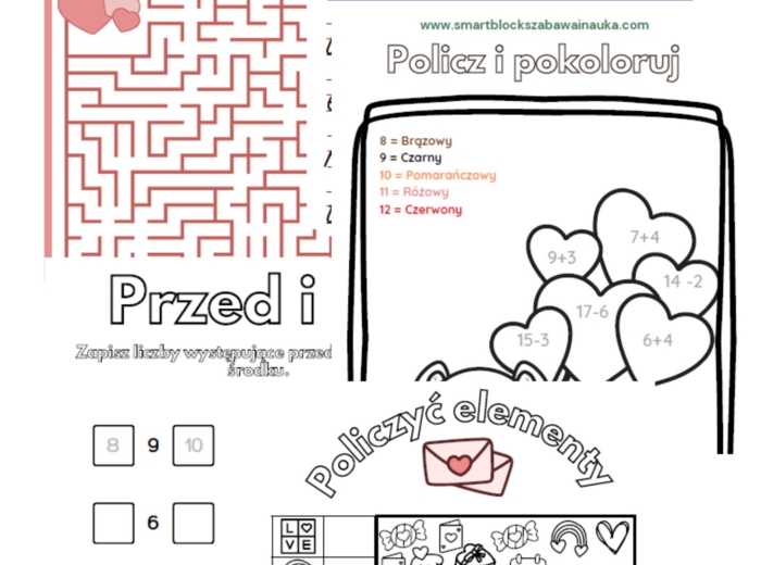 Materiały edukacyjne dla dzieci Walentynki/Zima