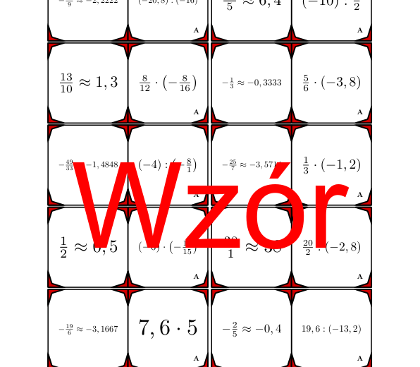 Domino - Mnożenie i dzielenie liczb wymiernych | matematyka