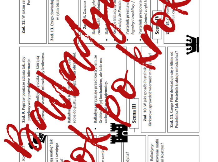 BALLADYNA: Krok po kroku – karta pracy do lektury