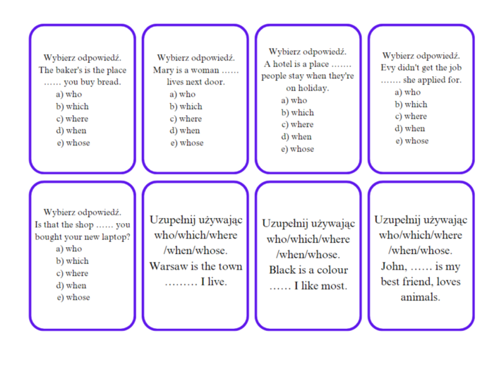 Brainy 7 unit 1 - karty powtórzeniowe do gier