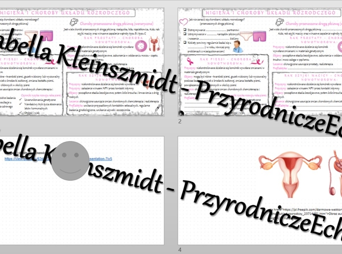 Minizestaw na temat „Higiena i choroby układu rozrodczego” – sketchnotka + karta pracy w power point + gratisowy link do prezentacji multimedialnej niekomercyjnej wykonanej w genial.ly do indywidualnego pobrania i użycia do celów niekomercyjnych. Biologi