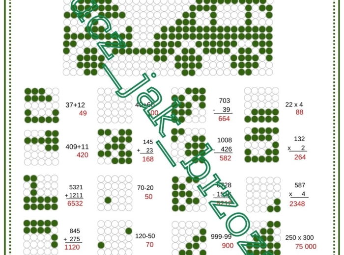 Rachunki pamięciowe i pisemne, kodowanie, klasa 4, Boże Narodzenie