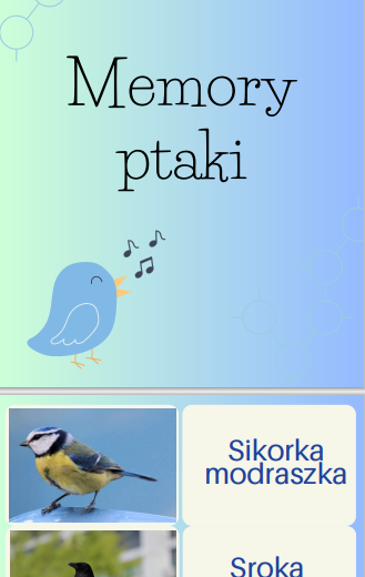 Memory- rozpoznawanie polskich ptaków